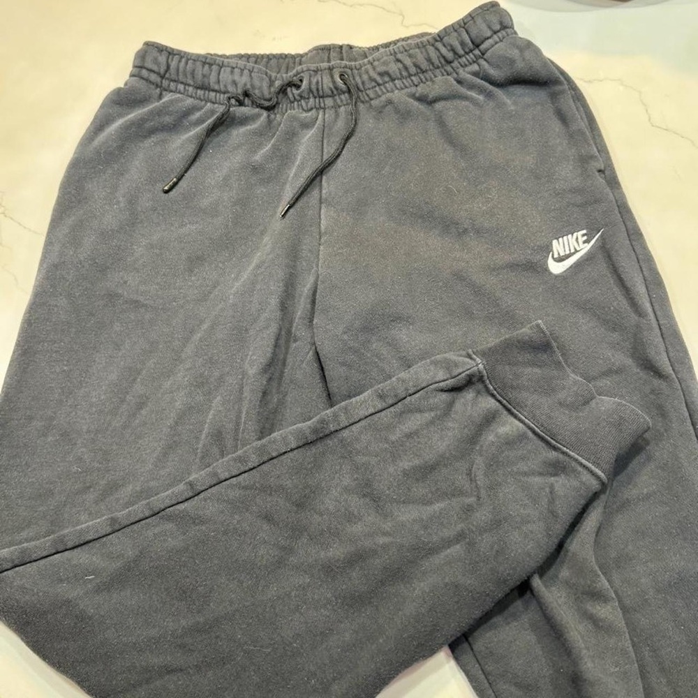 Nike Gray Fleece Joggers with White Swoosh